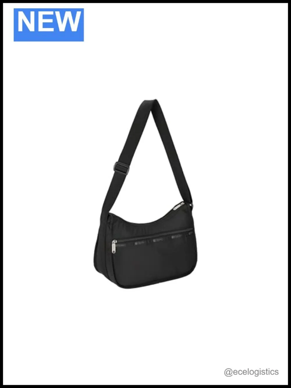 LeSportsac Recycled Nylon Hobo Bag with Crossbody Strap, Zippered Pockets,